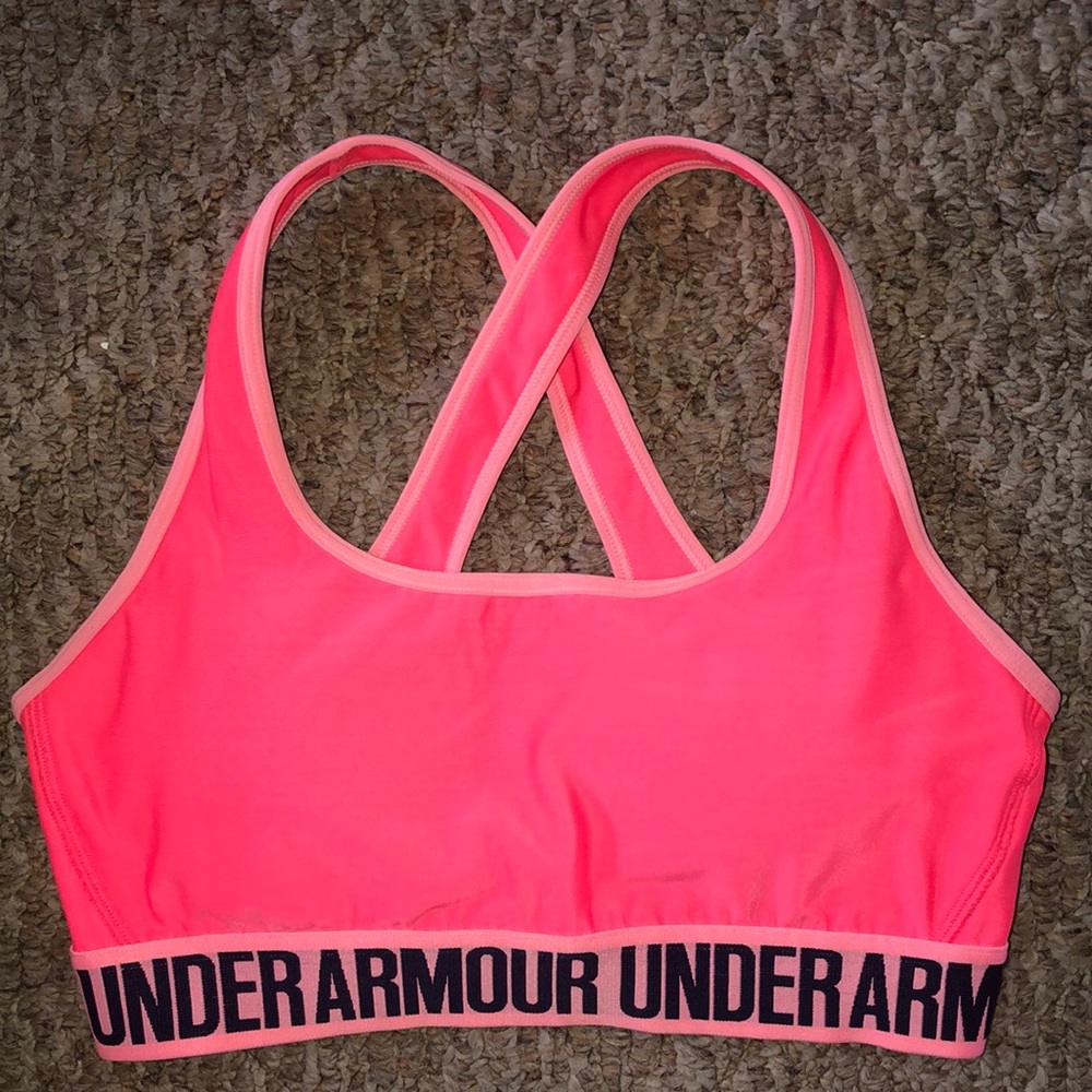 Under Armour Neon Pink Racerback Sports Bra